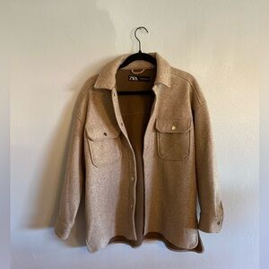 Zara shacket- camel colored